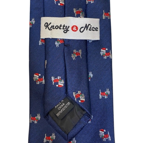 Knotty & Nice Scotty Dog Christmas Tie Scottish Terrier in Santa Hat‎ Tie - Picture 4 of 8